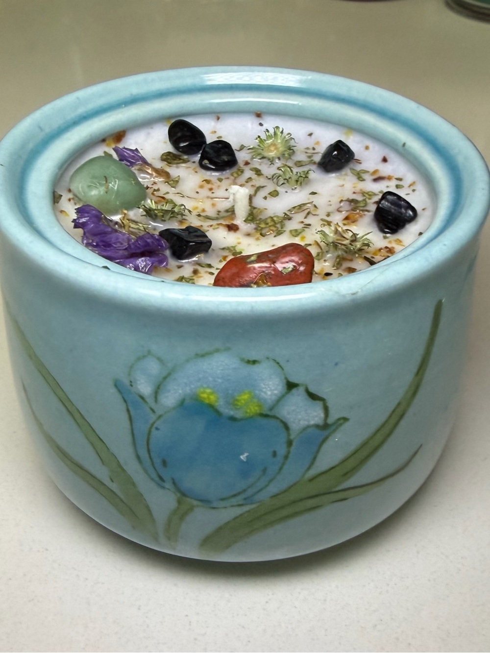 Wild Baby Blue ~ Baby Powder scent ~8 oz Handcrafted Candle